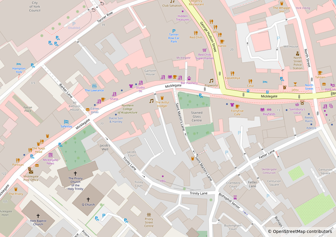 Map showing location of The Artful Dodger