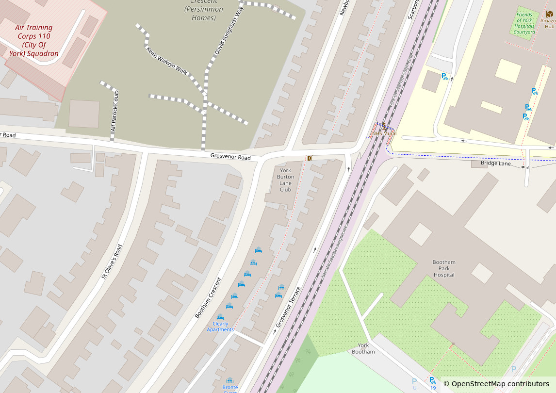 Map showing location of York Burton Lane Club